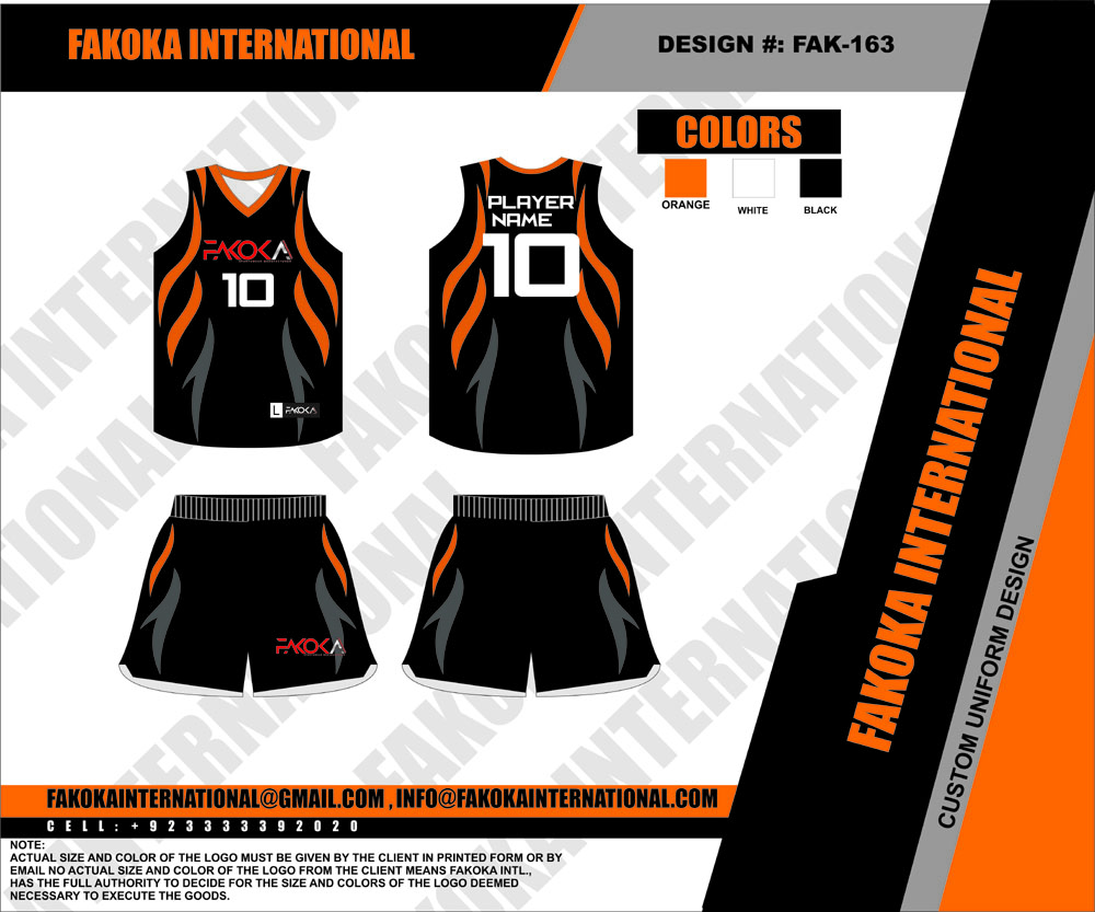Fakoka International Black Orange Basketball Uniforms 100 Micro Polyester Air Mesh Speedo Interlock Fabric 160 280 Gsm Custome Number Logo Sublimation Cut Sew Avaialbale Available In All Colors