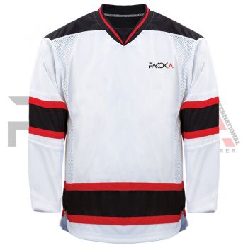White Black Ice Hockey Jersey